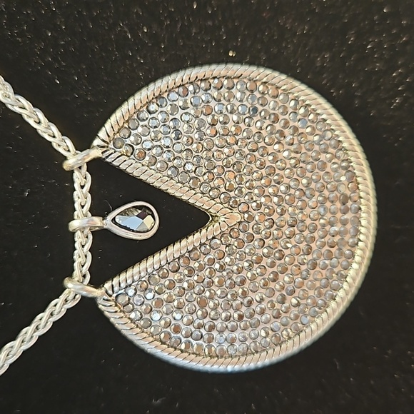 LUCKY BRAND AB & Silvertone Rhinestones on 20" long Charmed Necklace - Picture 2 of 8